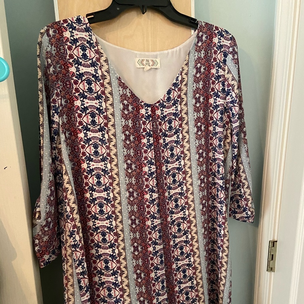 Pink Rose Geometric Dress
